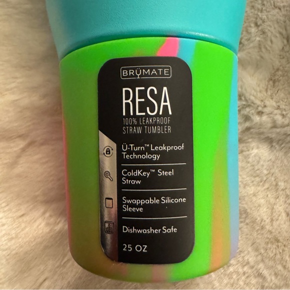 NEW! BRUMATE Mommy & Me Neon Rainbow Swirl Resa 25oz & 12oz LEAP Straw Tumblers - Picture 10 of 16